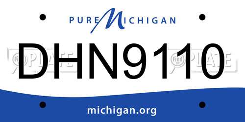DHN9110 Michigan License Plate
