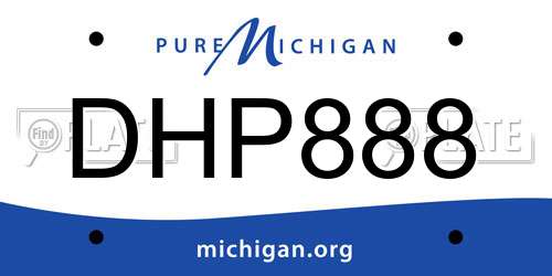DHP888 Michigan License Plate