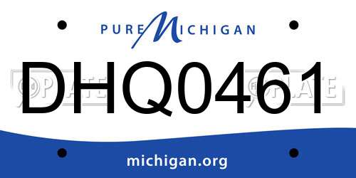 DHQ0461 Michigan License Plate
