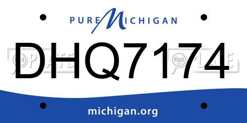 DHQ7174 Michigan License Plate