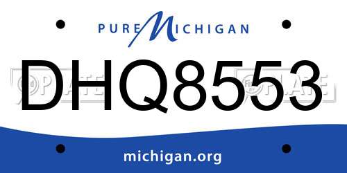 DHQ8553 Michigan License Plate