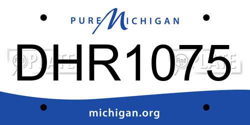DHR1075 Michigan License Plate