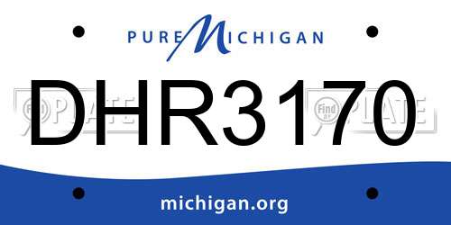 DHR3170 Michigan License Plate