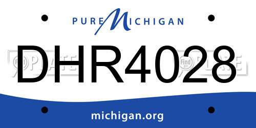 DHR4028 Michigan License Plate