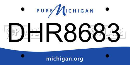 DHR8683 Michigan License Plate