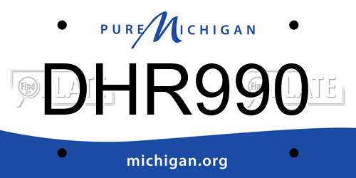 DHR990 Michigan License Plate