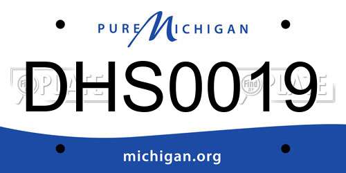 DHS0019 Michigan License Plate