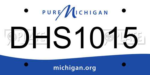 DHS1015 Michigan License Plate
