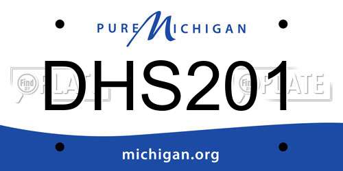 DHS201 Michigan License Plate