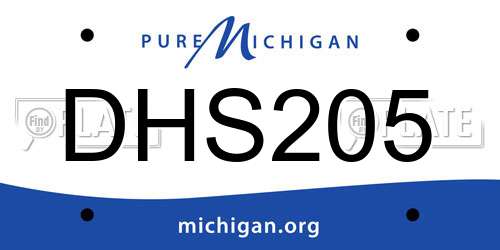 DHS205 Michigan License Plate