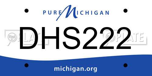 DHS222 Michigan License Plate