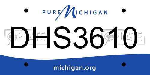 DHS3610 Michigan License Plate