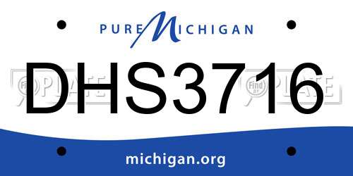 DHS3716 Michigan License Plate