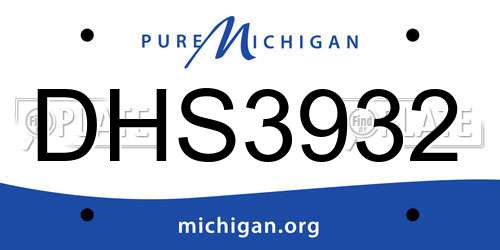 DHS3932 Michigan License Plate