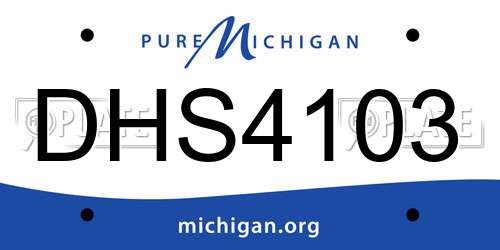 DHS4103 Michigan License Plate