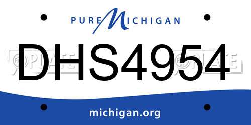 DHS4954 Michigan License Plate