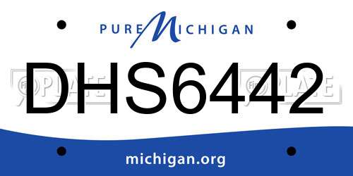 DHS6442 Michigan License Plate