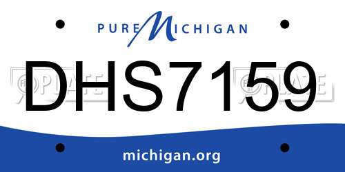 DHS7159 Michigan License Plate