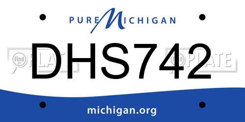 DHS742 Michigan License Plate