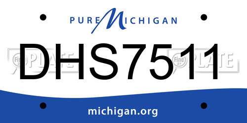 DHS7511 Michigan License Plate