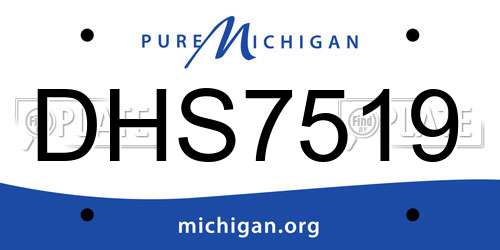 DHS7519 Michigan License Plate