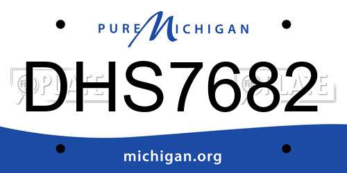 DHS7682 Michigan License Plate