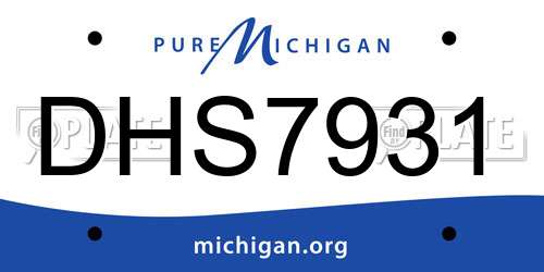 DHS7931 Michigan License Plate