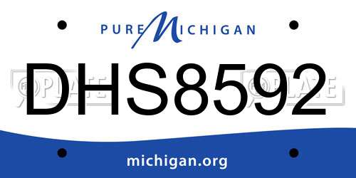DHS8592 Michigan License Plate