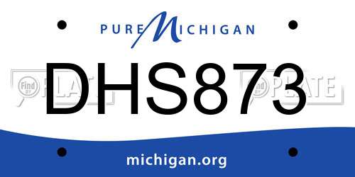 DHS873 Michigan License Plate