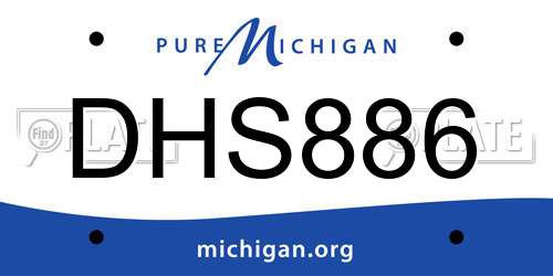 DHS886 Michigan License Plate