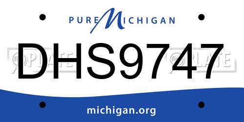 DHS9747 Michigan License Plate