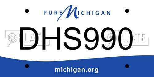 DHS990 Michigan License Plate