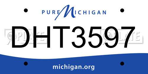 DHT3597 Michigan License Plate