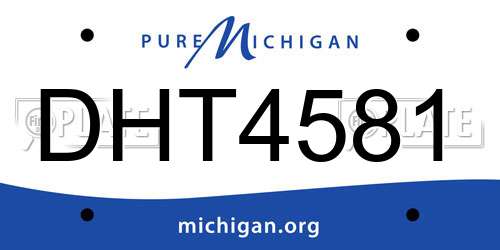 DHT4581 Michigan License Plate