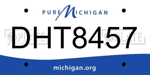 DHT8457 Michigan License Plate