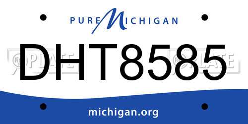 DHT8585 Michigan License Plate