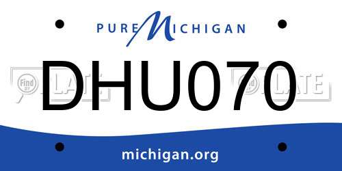 DHU070 Michigan License Plate