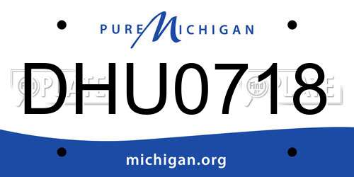 DHU0718 Michigan License Plate