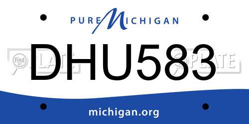 DHU583 Michigan License Plate