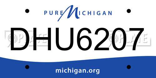 DHU6207 Michigan License Plate