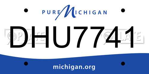 DHU7741 Michigan License Plate