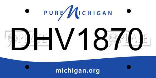 DHV1870 Michigan License Plate