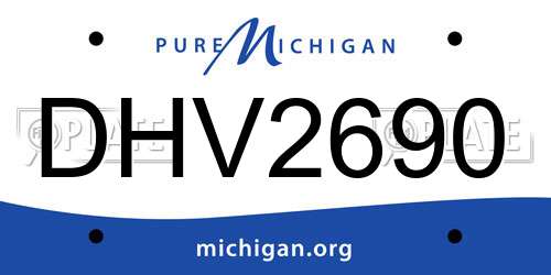 DHV2690 Michigan License Plate