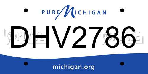 DHV2786 Michigan License Plate