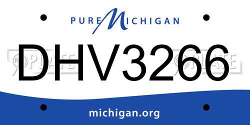 DHV3266 Michigan License Plate