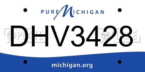 DHV3428 Michigan License Plate
