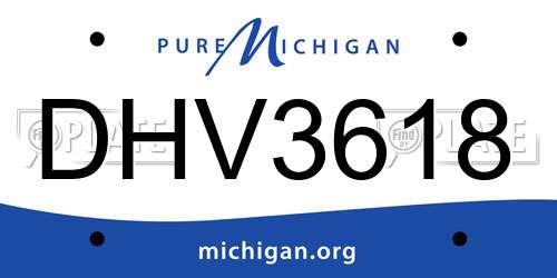 DHV3618 Michigan License Plate