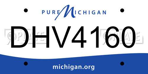 DHV4160 Michigan License Plate