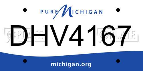 DHV4167 Michigan License Plate
