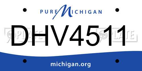 DHV4511 Michigan License Plate